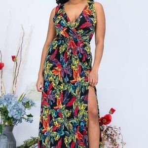 NWT Plus Size Floral Print Maxi Dress - Sizes 1x - 3x